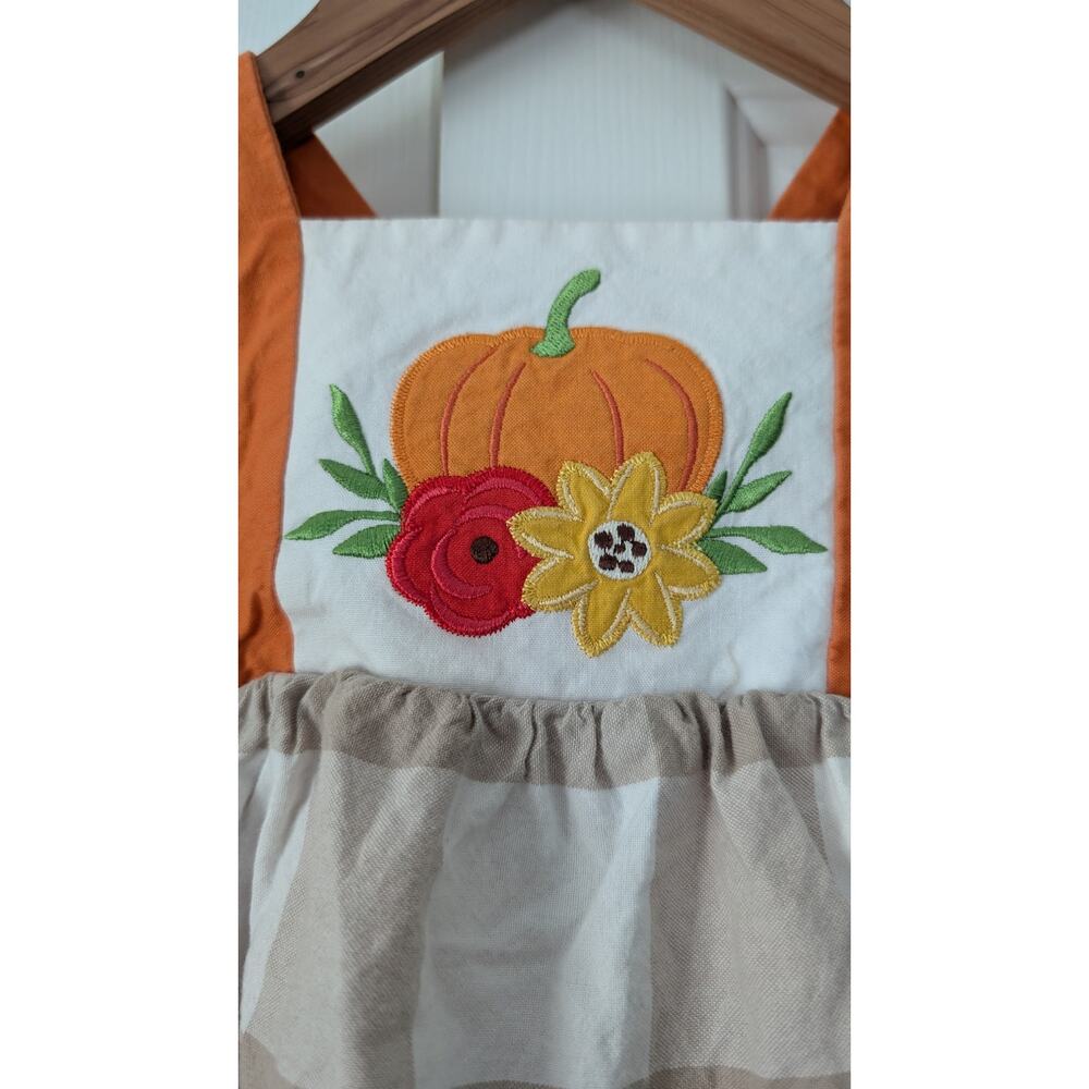 Darling Mae by Ricrac & Ruffles Embroidered Pumpkin Romper - Picture 2 of 7